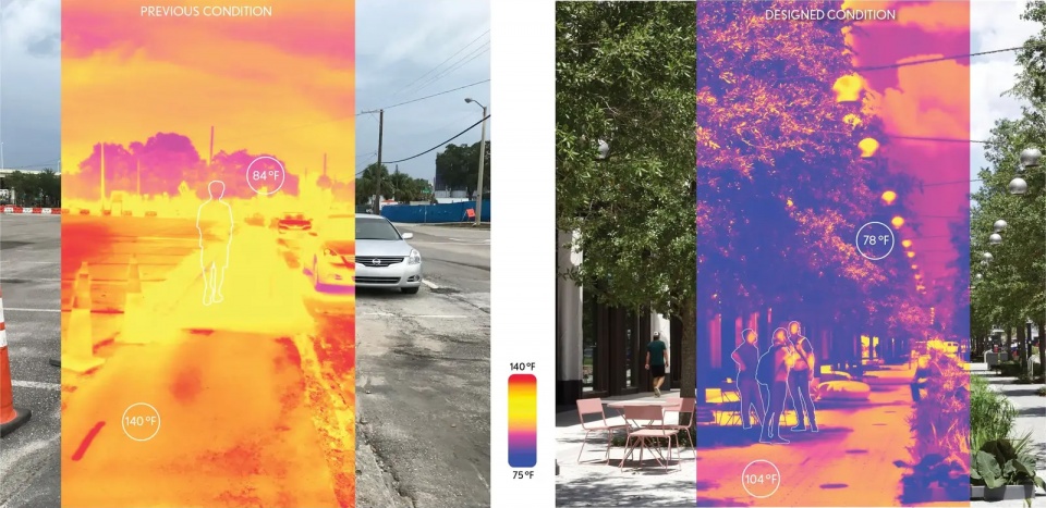 2025 asla urban design award of honor water street tampas continuous canopy reed hilderbrand