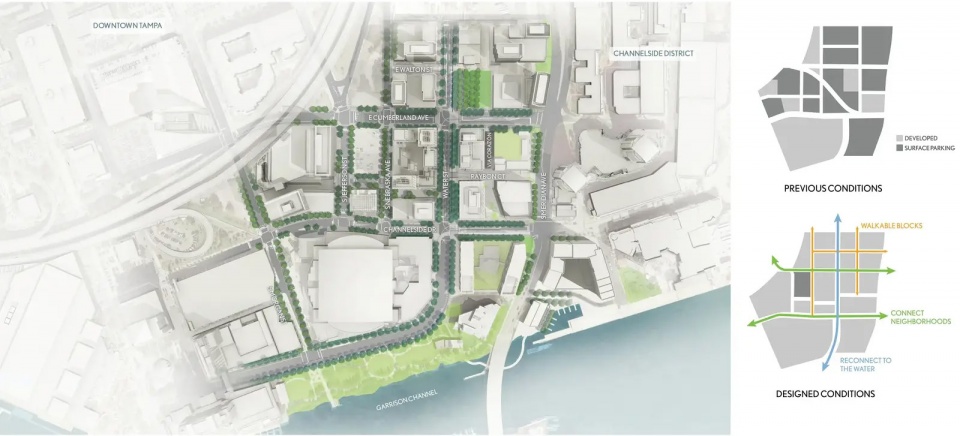 2025 asla urban design award of honor water street tampas continuous canopy reed hilderbrand