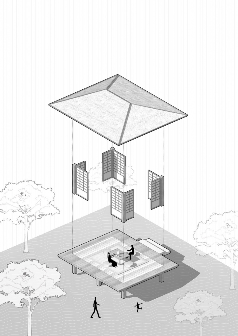 chestnut grove courtyard at the foot of gaofeng chansi monastery by parallect design