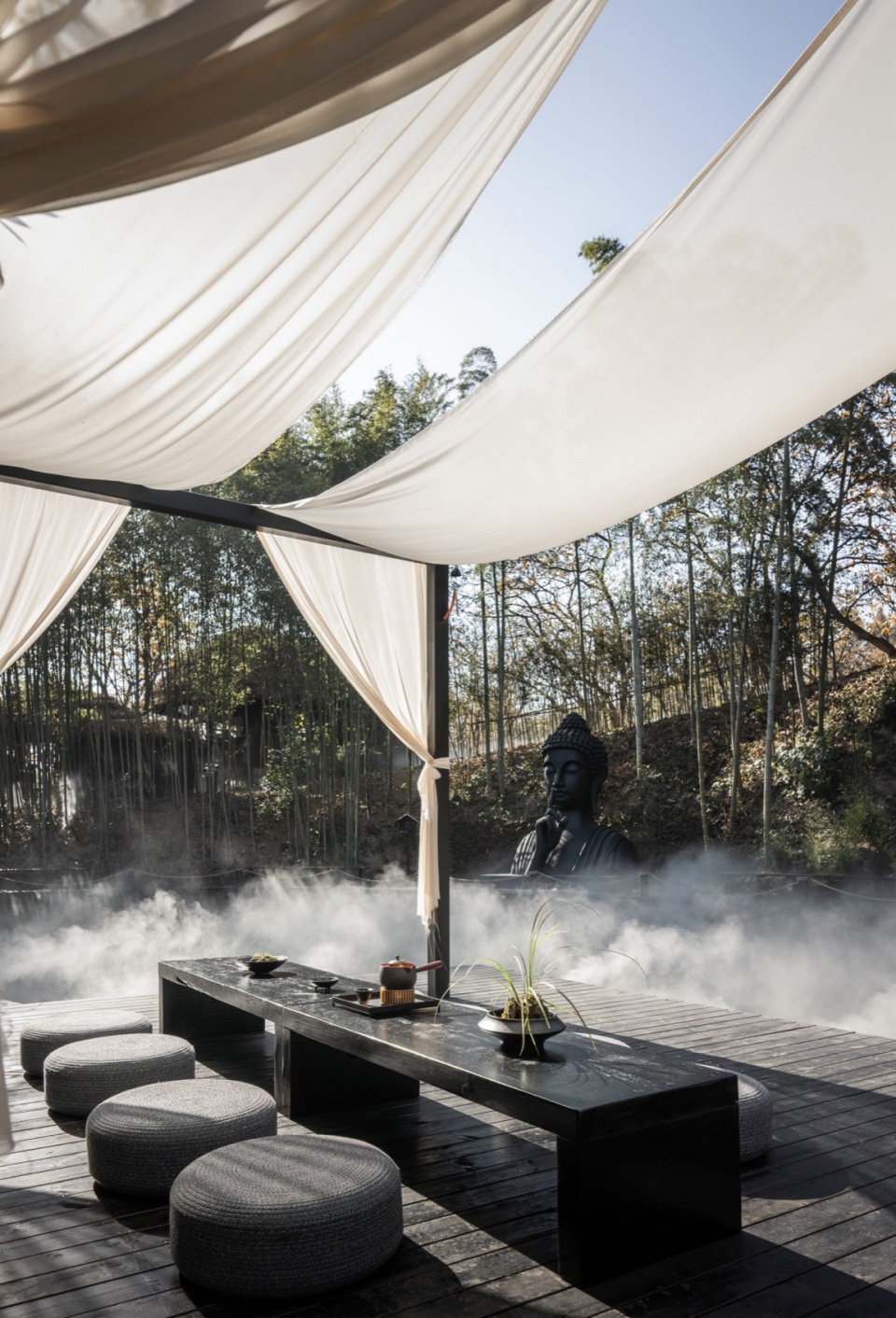 chestnut grove courtyard at the foot of gaofeng chansi monastery by parallect design