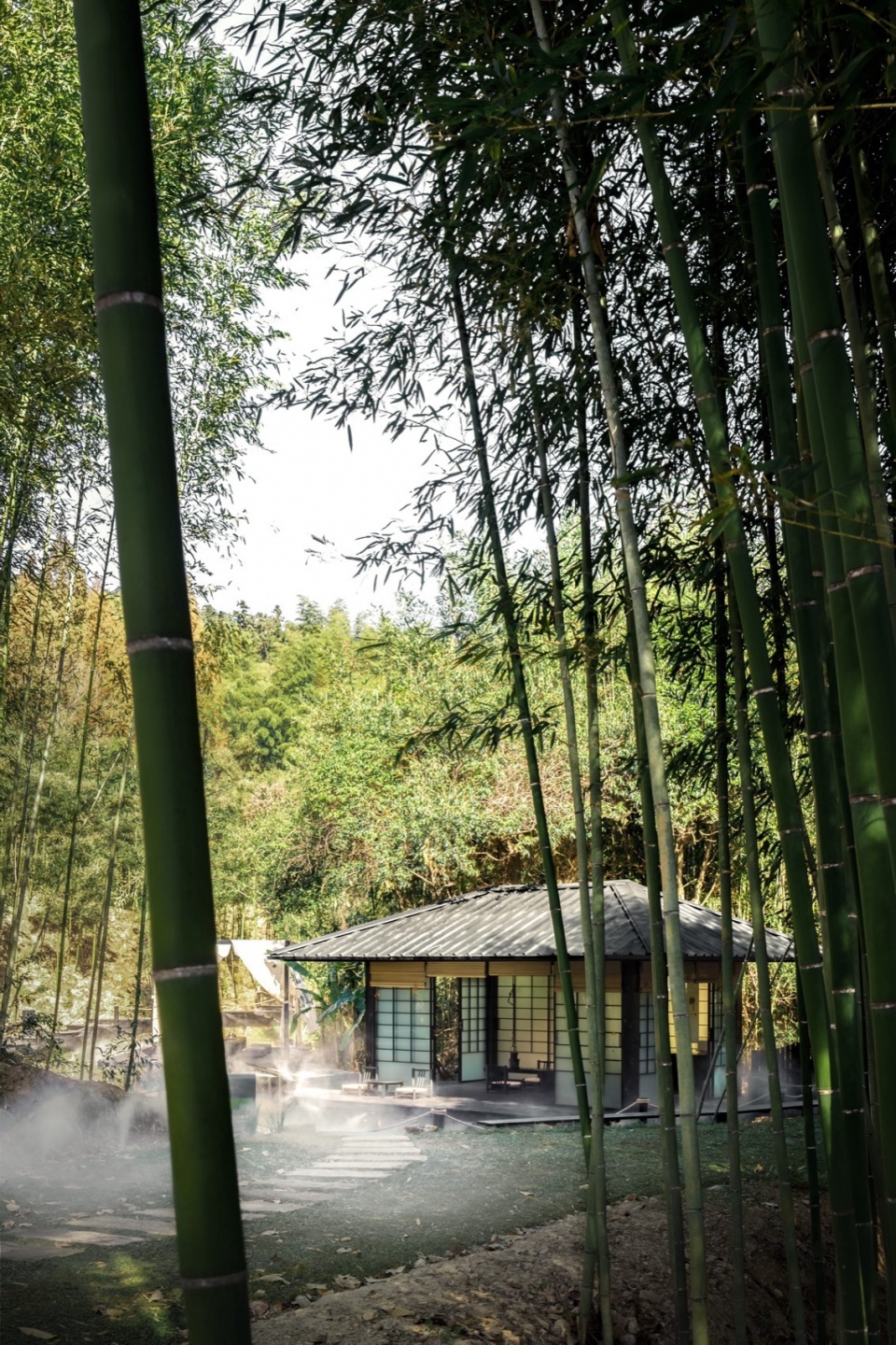 chestnut grove courtyard at the foot of gaofeng chansi monastery by parallect design