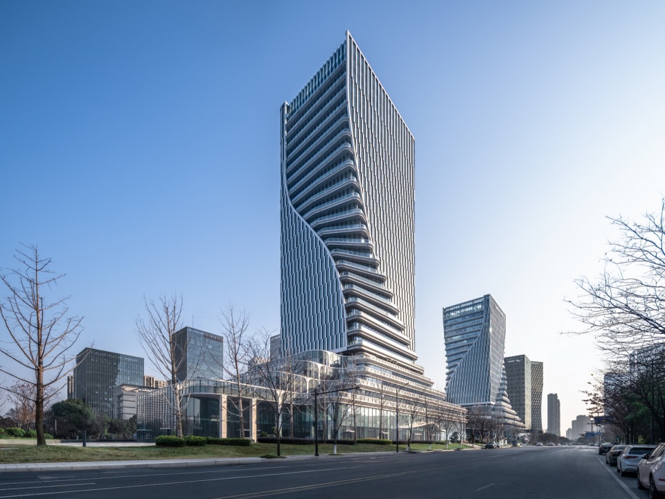 the linping fintech tower by china united engineering corporation limited