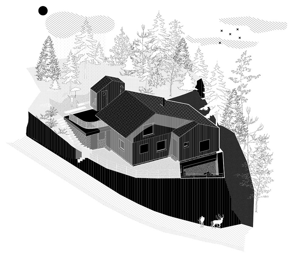 the swiss alpine cabin reconstruction by guca arch