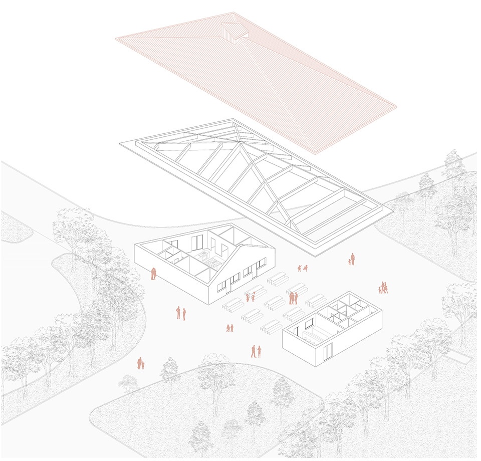 under the pink roof by caret studio
