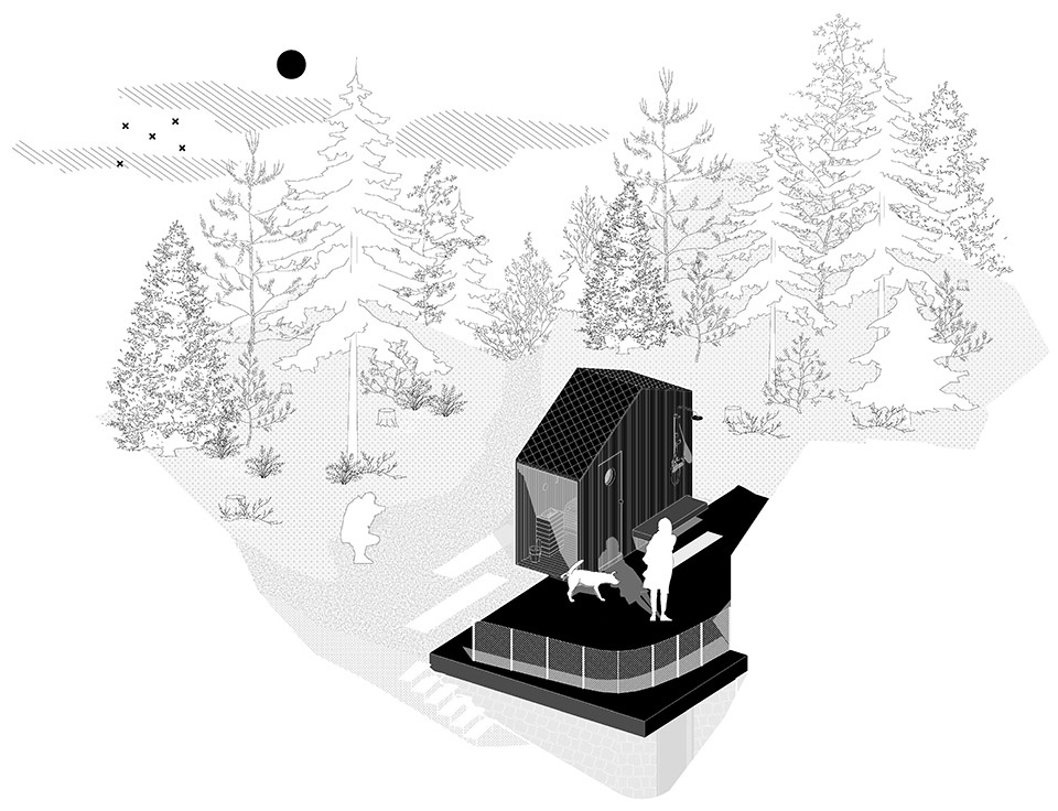 the swiss alpine cabin reconstruction by guca arch