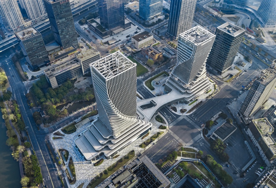 the linping fintech tower by china united engineering corporation limited