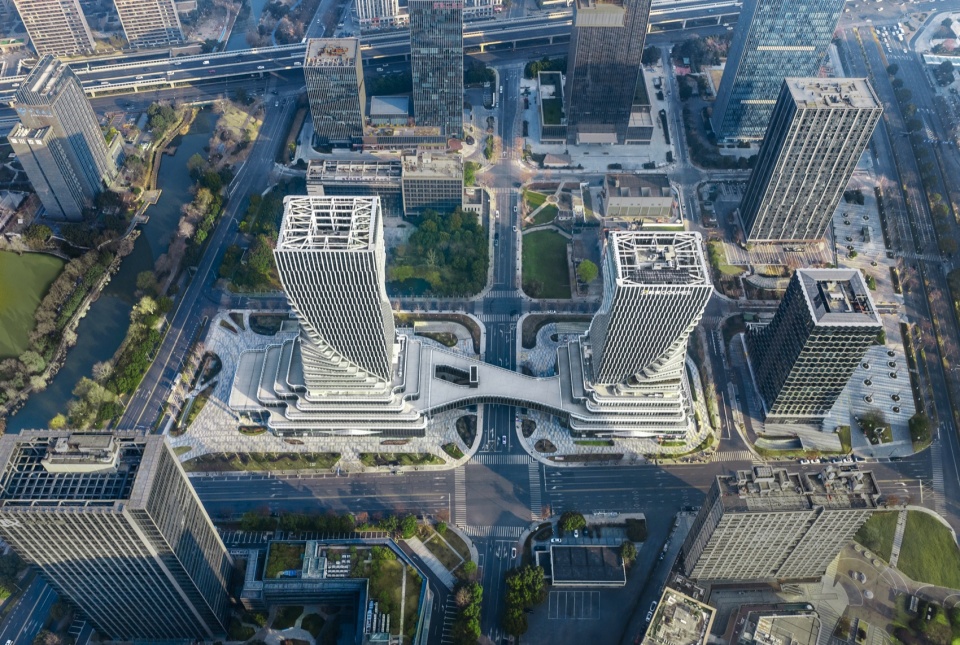 the linping fintech tower by china united engineering corporation limited