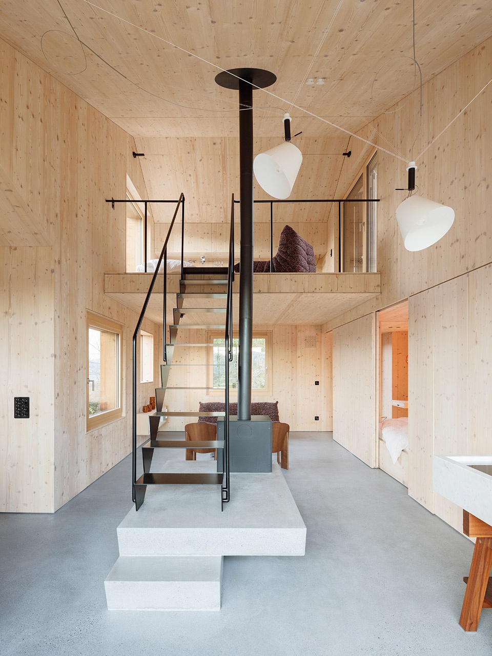 the swiss alpine cabin reconstruction by guca arch