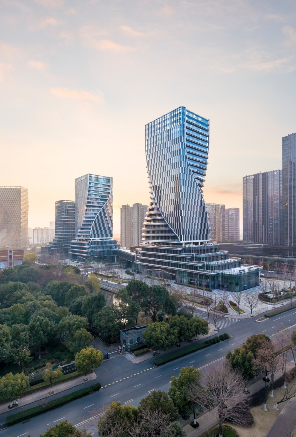 the linping fintech tower by china united engineering corporation limited