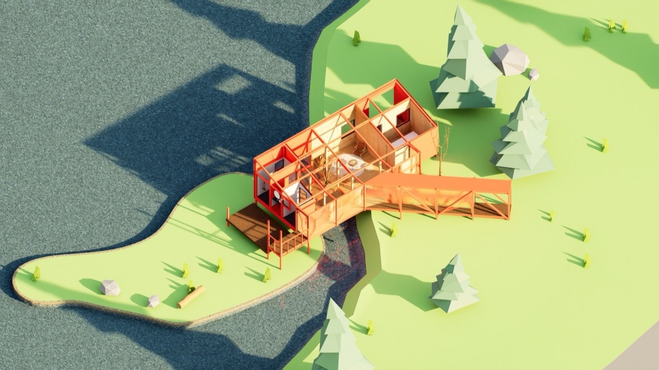 Red Bridge Cabin Wild Home by Wiki World Advanced Architecture Lab