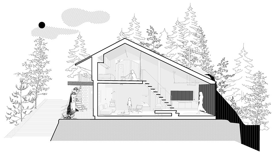 the swiss alpine cabin reconstruction by guca arch