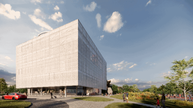 Meitu Cube Visual Arts Center by OPEN Architecture Features a Perforated PTFE Facade in Xiamen 8 Meitu Cube Visual Arts Center