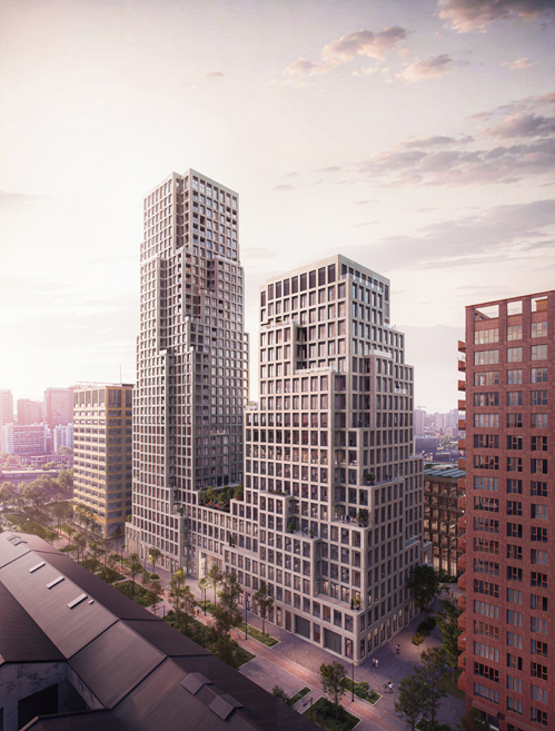 tour taxis dual tower by mvrdv