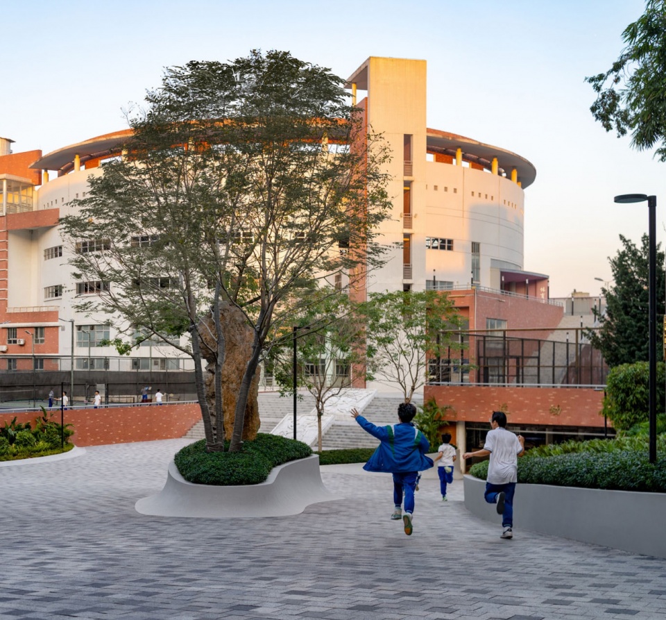 guangzhou nanfang college panyu middle school landscape renovation by ballistic architecture machine bam