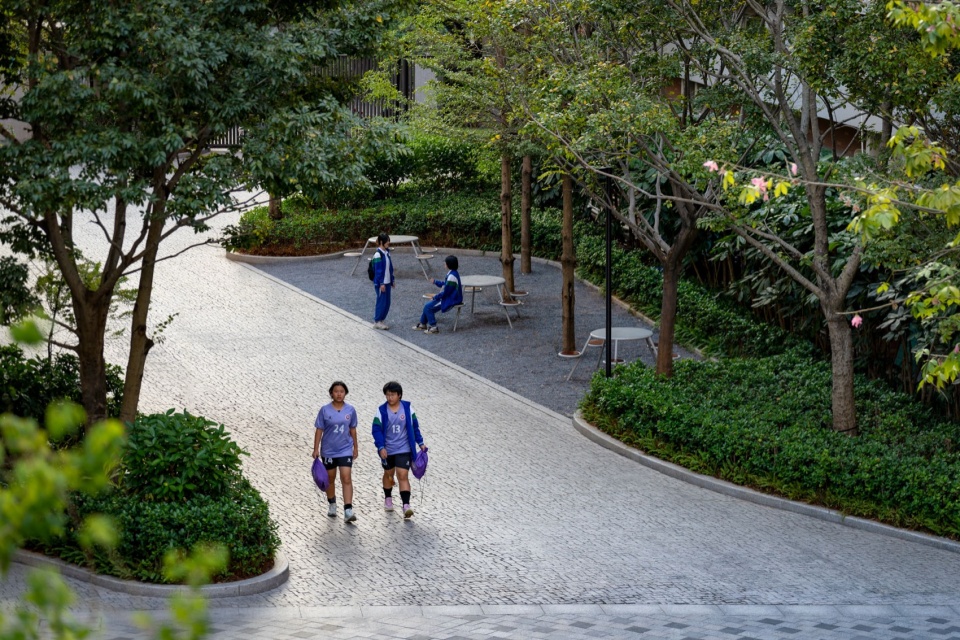 guangzhou nanfang college panyu middle school landscape renovation by ballistic architecture machine bam