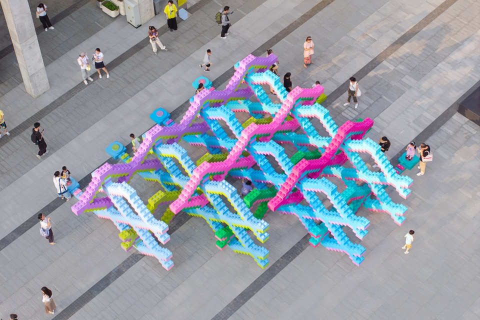 woven playground public art installation by saxing jizi design