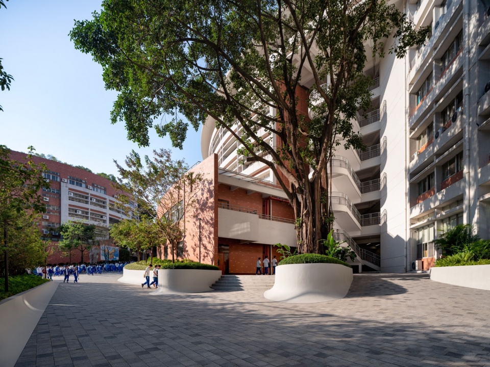guangzhou nanfang college panyu middle school landscape renovation by ballistic architecture machine bam