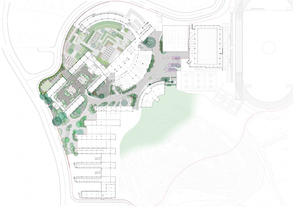 guangzhou nanfang college panyu middle school landscape renovation by ballistic architecture machine bam
