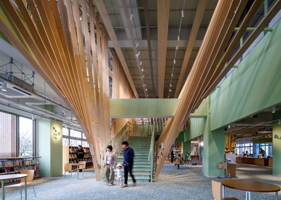 chikujo town public library by kengo kuma