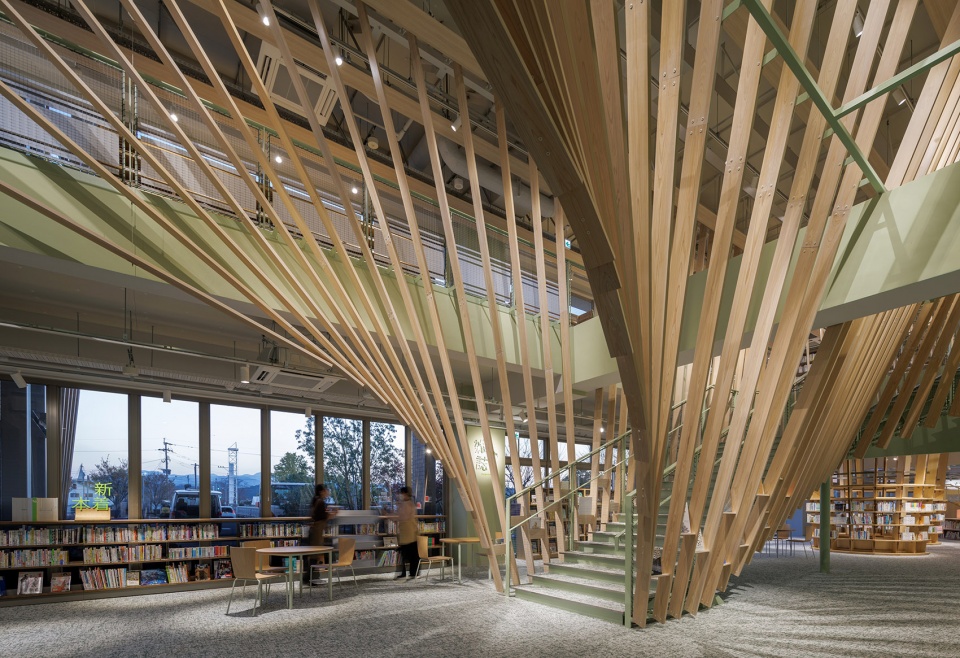 chikujo town public library by kengo kuma
