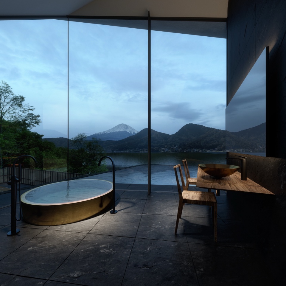 villa fuji kawaguchiko aero by kengo kuma