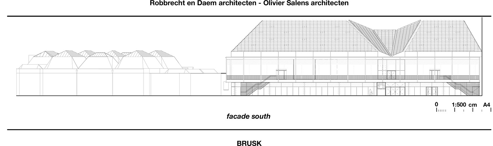 Robbrecht en Daem architecten en Olivier Salens architecten BRUSK facade south 拷贝