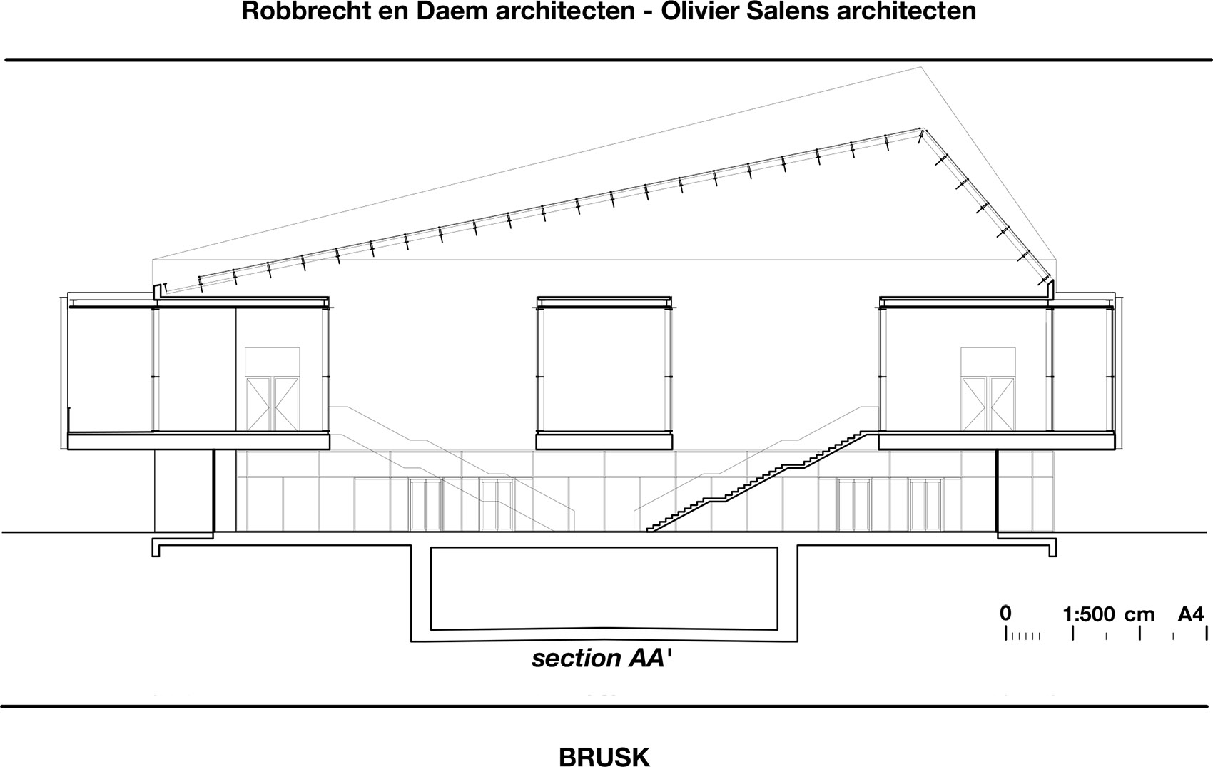 Robbrecht en Daem architecten en Olivier Salens architecten BRUSK section AA 拷贝