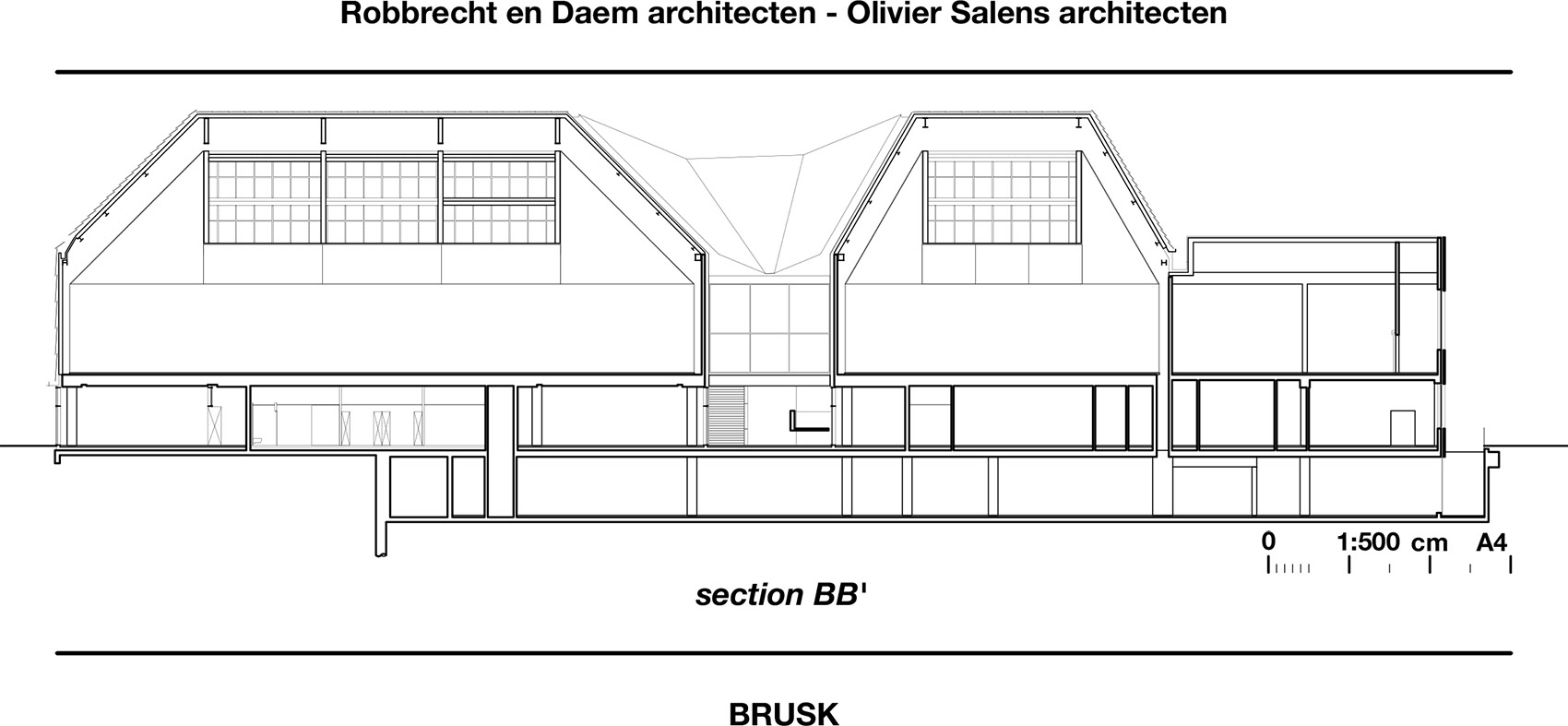 Robbrecht en Daem architecten en Olivier Salens architecten BRUSK section BB
