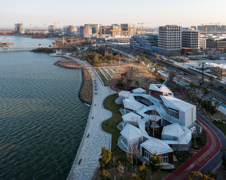 Clustered Rocks Court Floating Leaf Pavilion Pudong Shanghai by Atelier Z