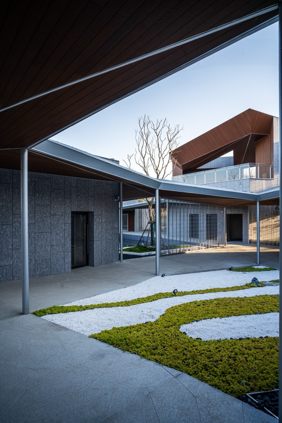 Clustered Rocks Court Floating Leaf Pavilion Pudong Shanghai by Atelier Z