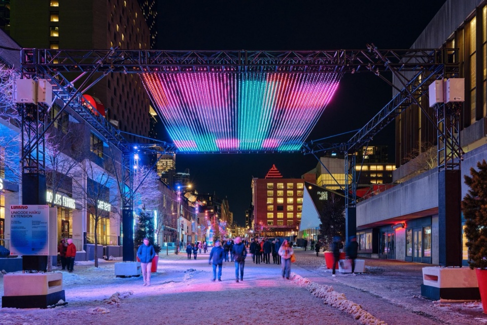 montreal lights up lumino presents 35 works in the quartier des spectacles and downtown by quartier des spectacles partnership