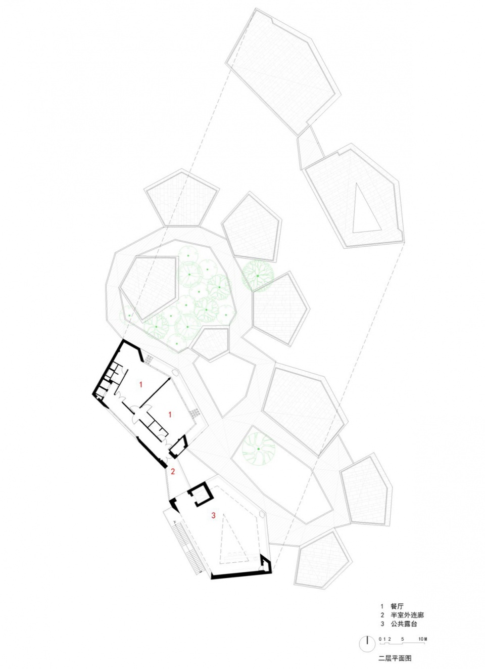 Clustered Rocks Court Floating Leaf Pavilion Pudong Shanghai by Atelier Z