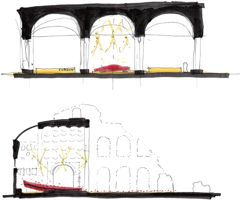 basilica di massenzio new temporary installation by alvisi kirimoto