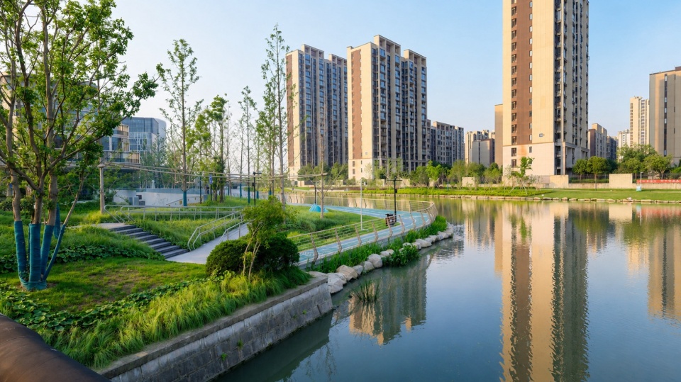 Riverside Landscape Design of Green Belts on Both Sides of Dadongjiang