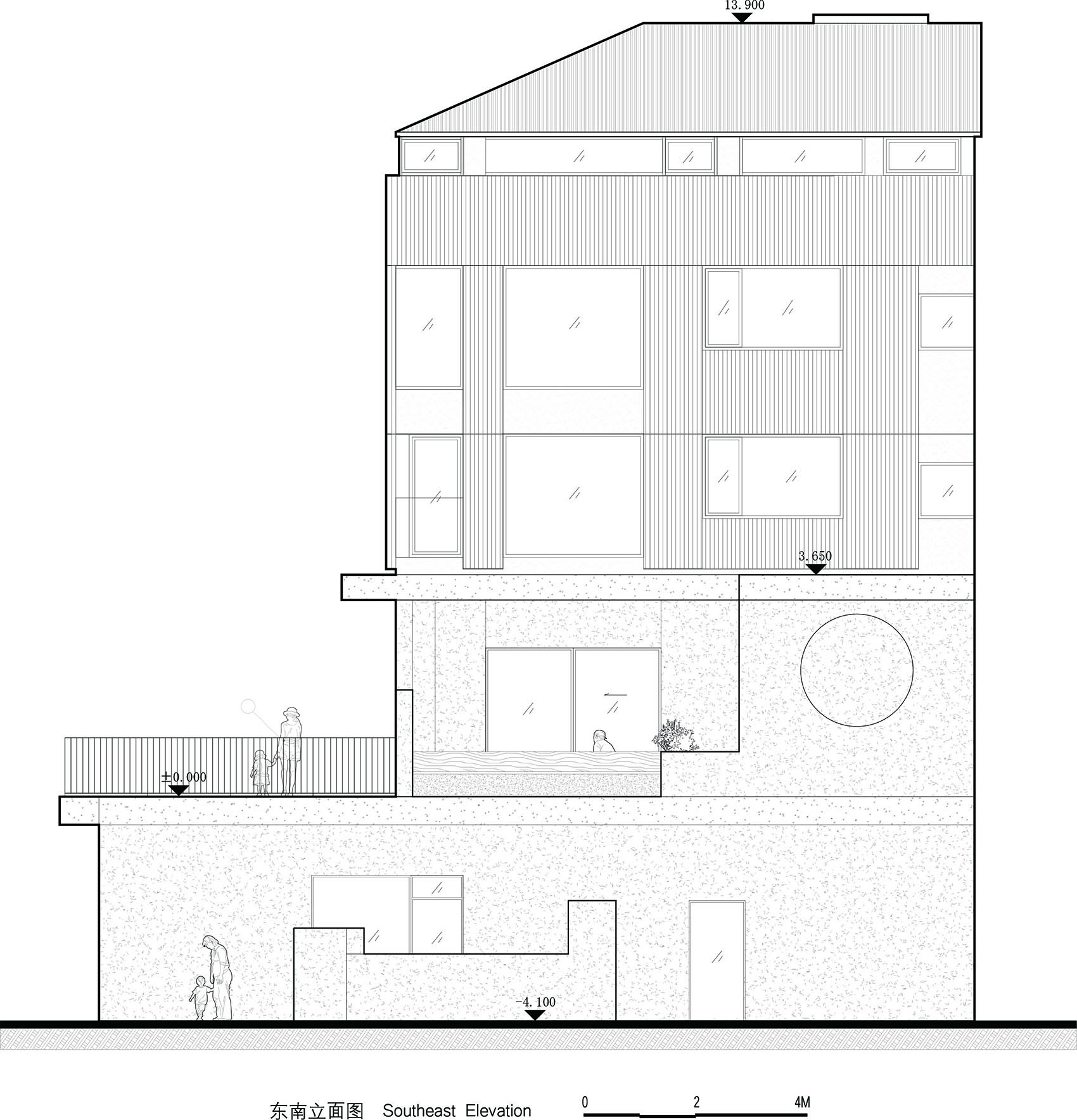 .东南立面图Southeast Elevation©其实建筑事务所 拷贝