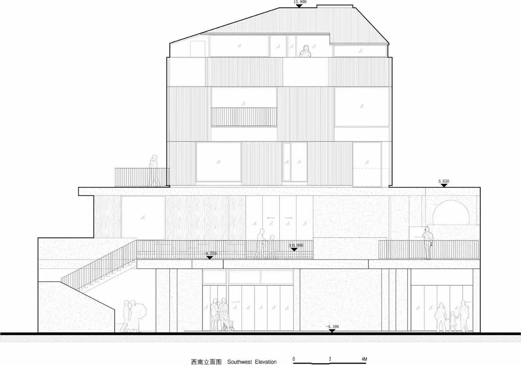 .西南立面图Southwest Elevation©其实建筑事务所 拷贝