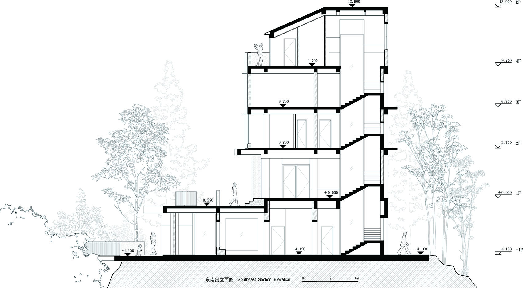.东南剖面图Southeast Section©其实建筑事务所 拷贝