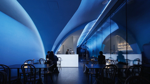 luminous tunnel dos restaurant by mars studio