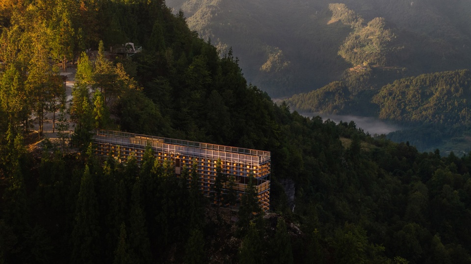 huangfengyan camping park visitor center by xj designagency