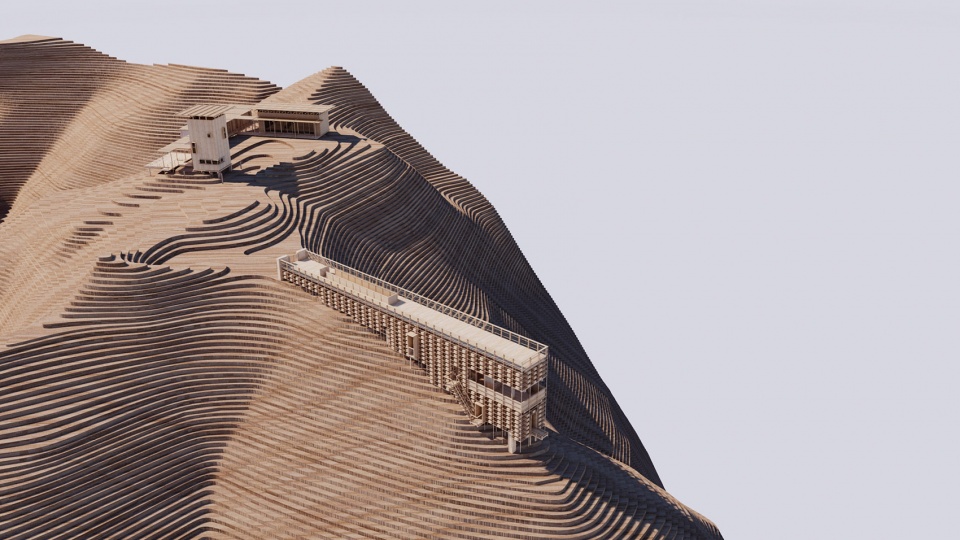 huangfengyan camping park visitor center by xj designagency