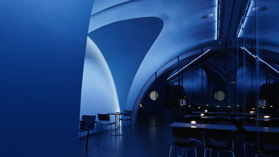 luminous tunnel dos restaurant by mars studio