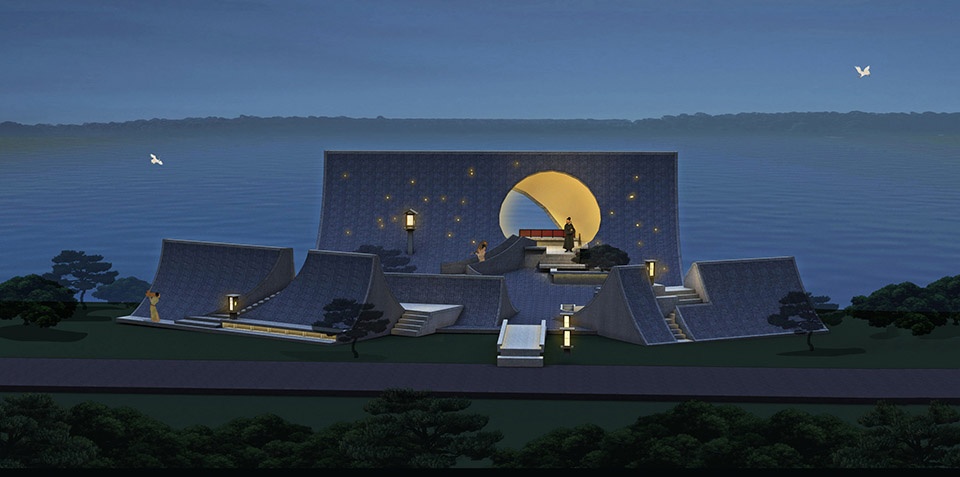 sea moon amphitheater in hangzhou bay by gardening architects