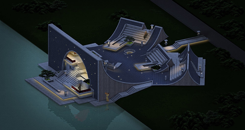 sea moon amphitheater in hangzhou bay by gardening architects