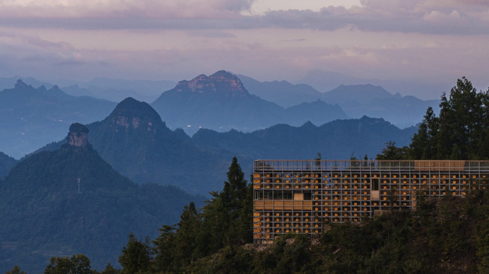 huangfengyan camping park visitor center by xj designagency