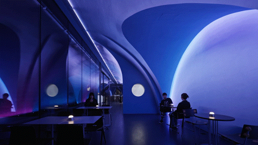 luminous tunnel dos restaurant by mars studio