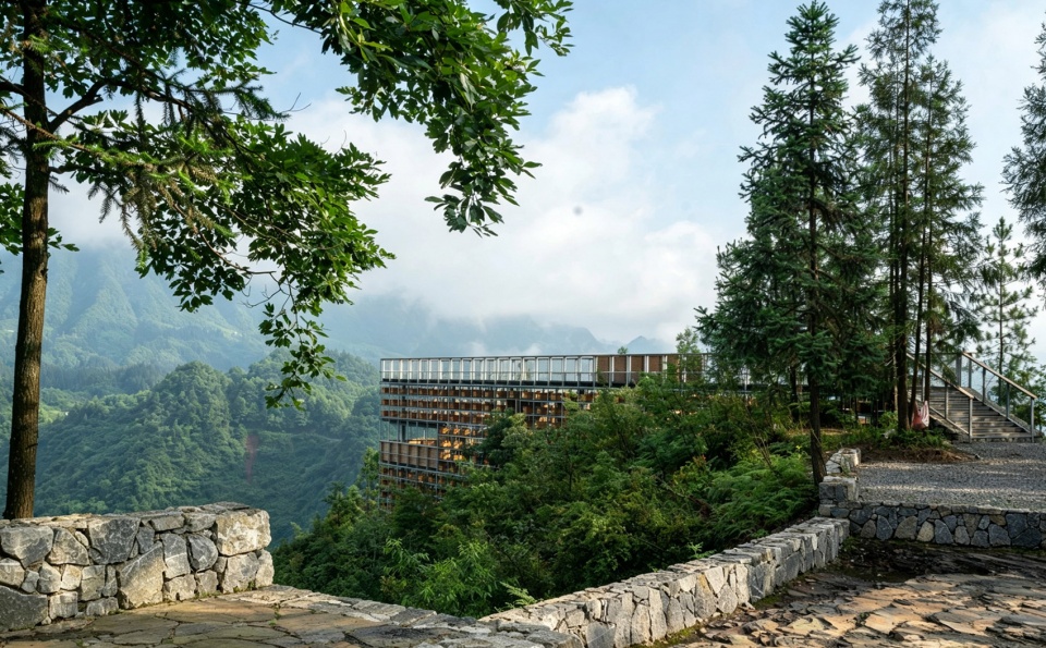 huangfengyan camping park visitor center by xj designagency
