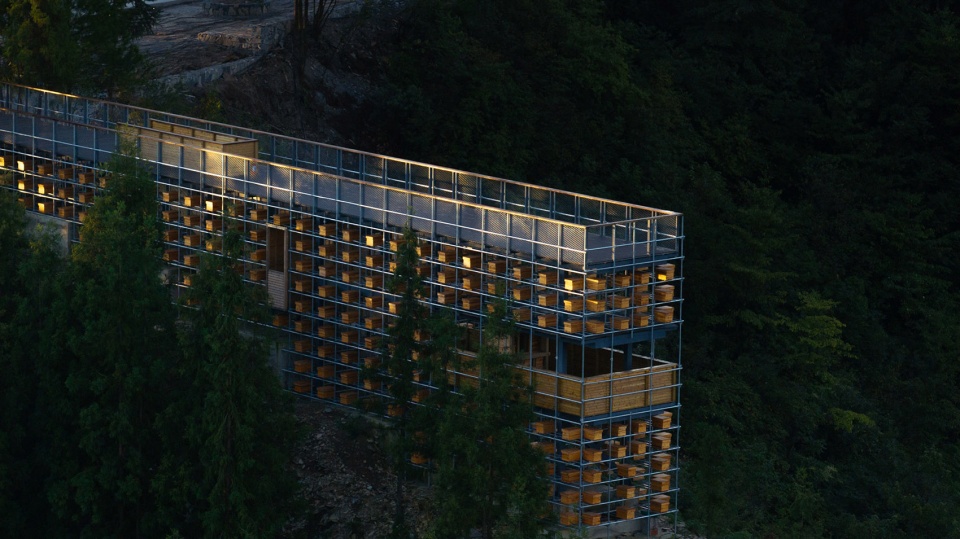 huangfengyan camping park visitor center by xj designagency