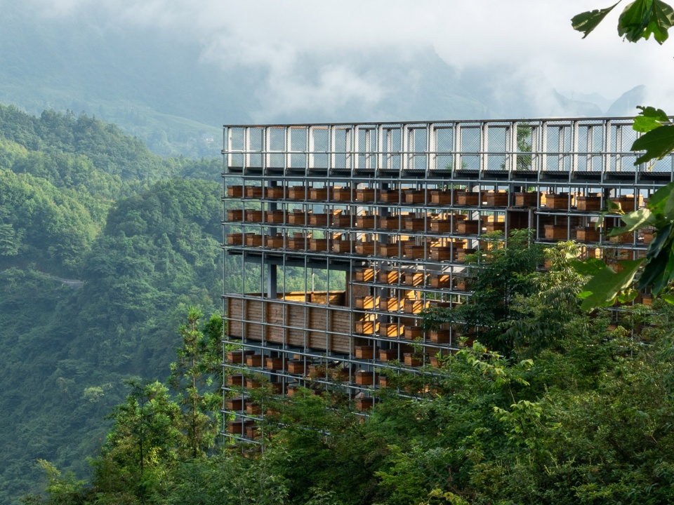 huangfengyan camping park visitor center by xj designagency