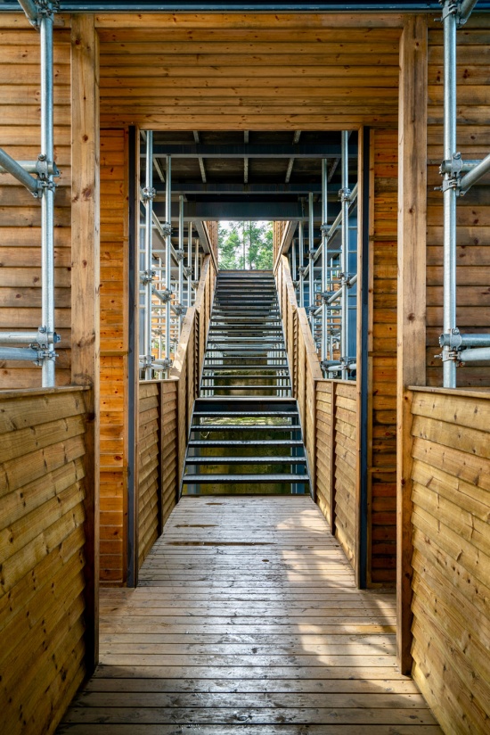 huangfengyan camping park visitor center by xj designagency