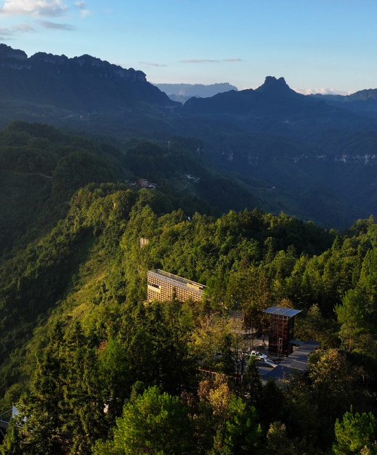 huangfengyan camping park visitor center by xj designagency